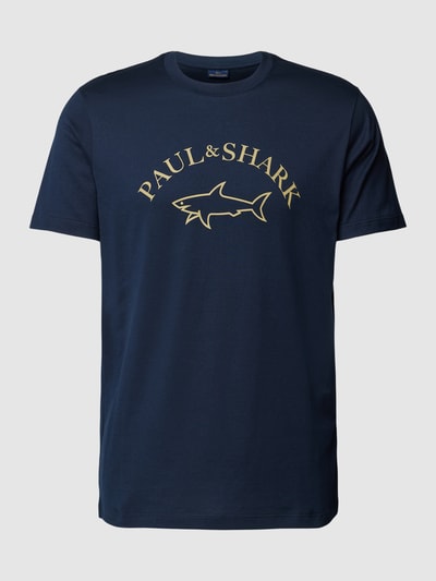 Paul & Shark T-shirt met labelprint Marineblauw - 2