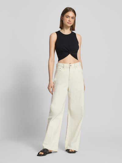 NOISY MAY® Kort top met knoopdetail model 'TWIGGI' Zwart - 1