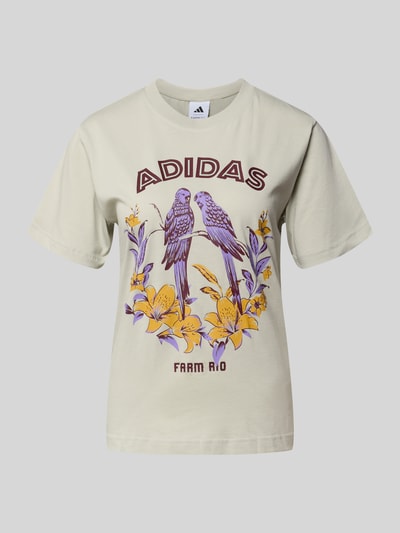 adidas Sportswear T-Shirt mit Motiv-Print und Rundhalsausschnitt Mittelgrau 2