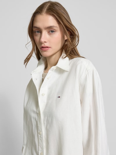 Tommy Jeans Relaxed fit blouseshirt van een mix van katoen en linnen Wit - 3