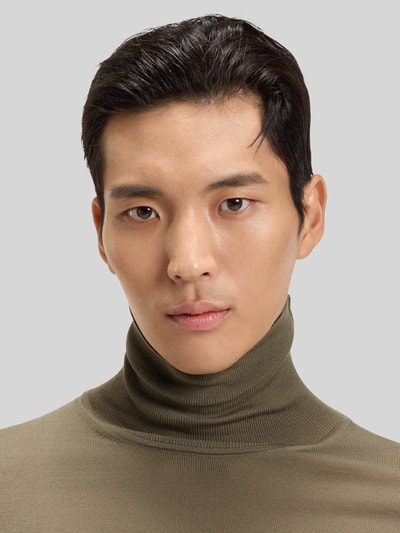 BOSS Regular Fit Rollkragenpullover aus reiner Schurwolle Modell 'MUSSO' Schlamm 3