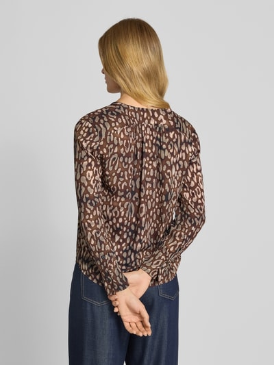 Mango Regular Fit Bluse mit Schlüsselloch-Ausschnitt Modell 'STEFI' Dunkelbraun 5