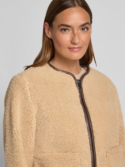 B.Young Kurtka z polaru z zamkiem błyskawicznym model ‘Asanne’ Beżowy melanż 3