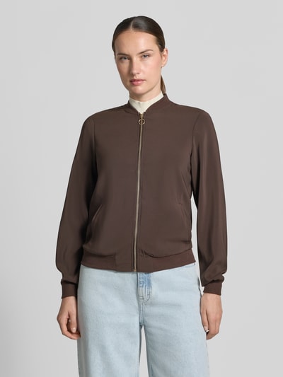 VERO MODA Regular fit blouson met ritssluitingdetail Chocoladebruin - 4