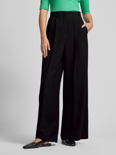 Weekend Max Mara Wide Leg Stoffhose mit Bundfalten Modell 'DILETTA' Black 4