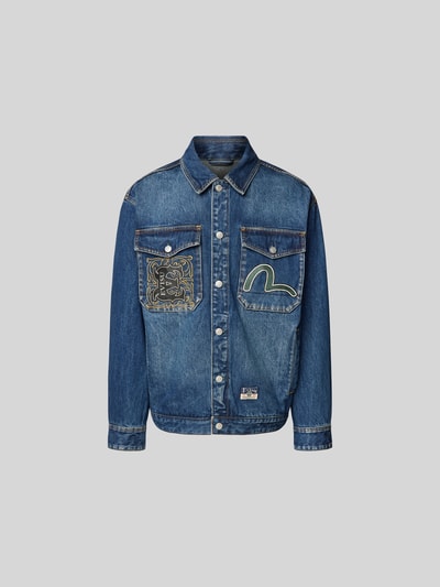 Evisu Jeansjacke mit Knopfleiste Jeansblau 1