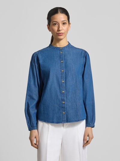 Brax Regular Fit Bluse im Denim-Look Modell 'Valeria' Dunkelblau 4