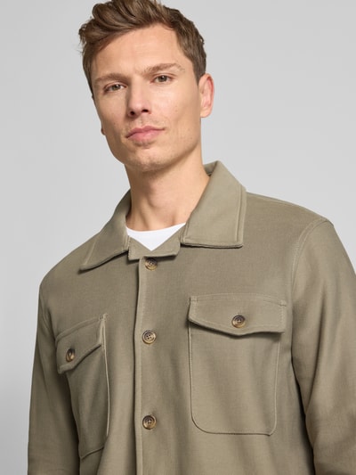 SELECTED HOMME Regular fit overhemdjack van puur biologisch katoen, model 'OLIVER' Olijfgroen - 3