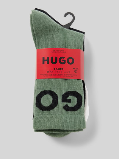 HUGO Socken mit Label-Stitching Modell 'ICONIC' im 3er-Pack Jeansblau 3