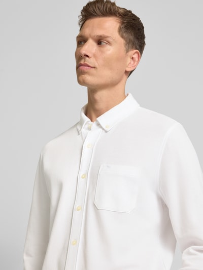 Fynch-Hatton Freizeithemd mit Button-Down-Kragen Weiss 3