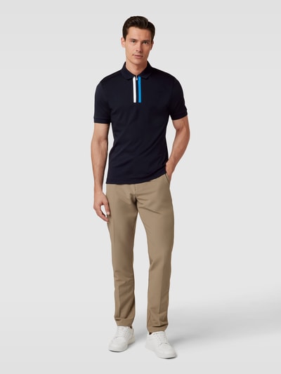 BOSS Slim Fit Poloshirt mit Kontrastsreifen Marine 1