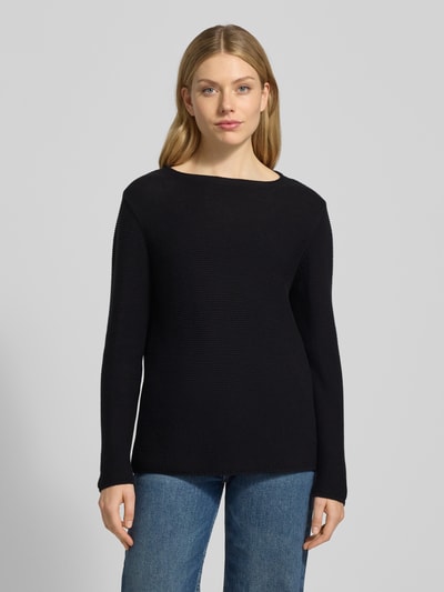 Marc O'Polo Sweter z dzianiny o kroju regular fit z czystej bawełny Czarny 4