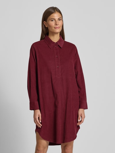 s.Oliver RED LABEL Relaxed Fit Cordkleid aus Baumwoll-Viskose-Mix Bordeaux 4