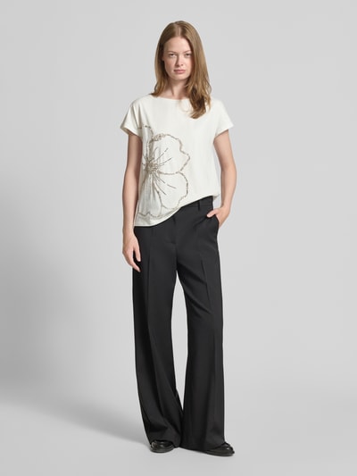 s.Oliver BLACK LABEL Regular Fit T-Shirt aus Baumwoll-Mix Offwhite 1