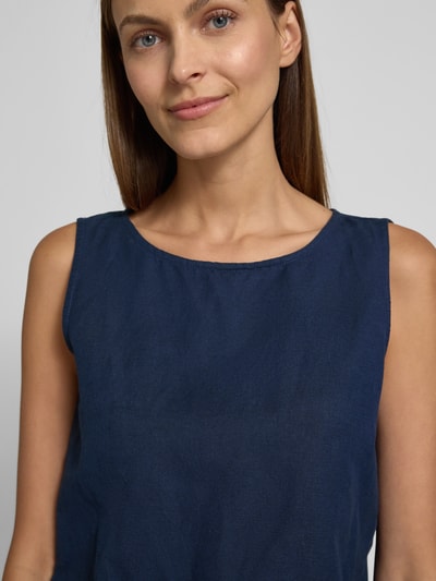 Christian Berg Woman Leinentop mit Rundhalsausschnitt Dunkelblau 3