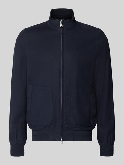 Produktfoto, Blouson mit Zweiwege-Reißverschluss od Geox, granatowy len z bawełną, krój regular fit, stójka, elastyczne mankiety, kieszenie boczne