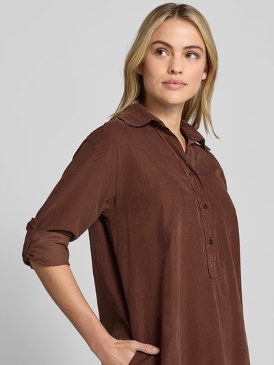 ZABAIONE Knielanges Hemdblusenkleid aus Cord Modell 'Ni44cole' Dunkelbraun 3