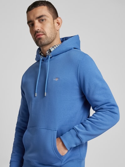 Gant Hoodie mit Label-Stitching Modell 'SHIELD' Royal 3