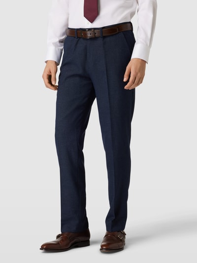 Christian Berg Men Stoffen broek met structuurmotief Donkerblauw - 4