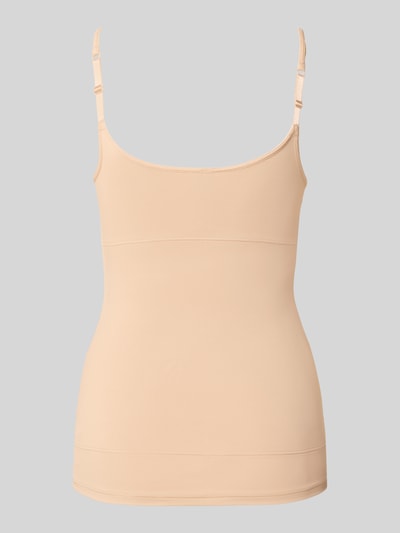 Produktfoto, Slim Fit Top mit Logo-Detail von Triumph, elastyczna mieszanka materiałów, krój slim fit, detal z logo, regulowane cienkie ramiączka