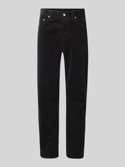 Carhartt Work In Progress Spodnie sztruksowe z wpuszczanymi kieszeniami model ‘NEWEL’ Czarny 2