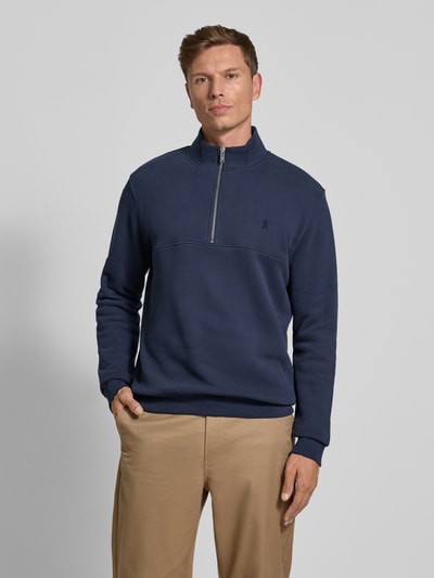 Armedangels Regular Fit Troyer aus reiner Baumwolle 'WAARLO FLEECE' Dunkelblau 4