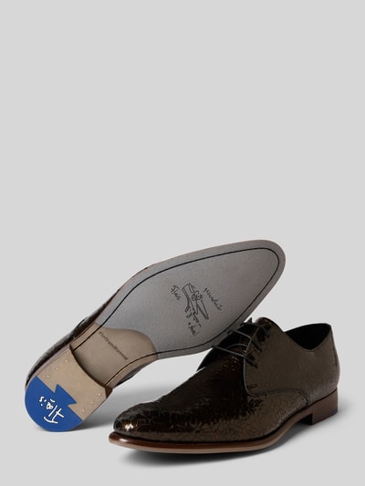 Floris Van Bommel Patentschoenen met vetermodel 'de Stapper' Donkerbruin - 4