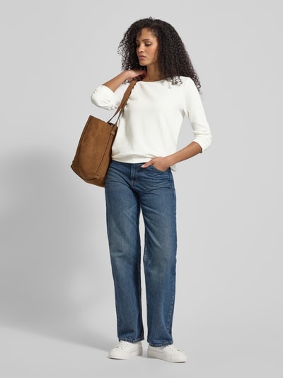 Tom Tailor Denim Bluzka z rękawem o dł. 3/4 o kroju regular fit z mieszanki bawełny Złamany biały 1