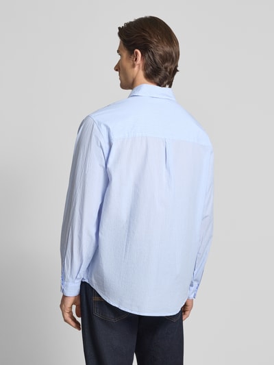 American Vintage Relaxed fit vrijetijdsoverhemd met borstzak, model 'ELUABIRD' Lichtblauw - 5