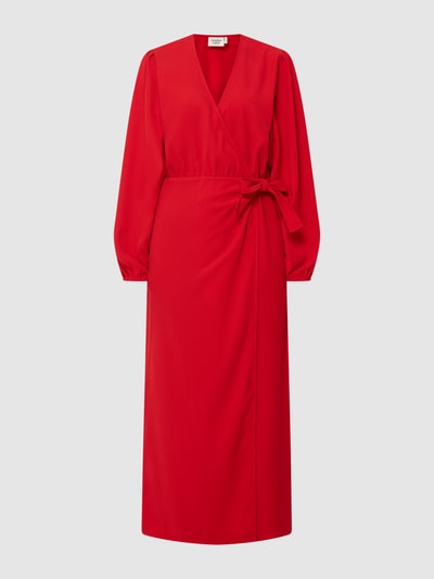 Another Label Sukienka kopertowa z diagonalu model ‘Camille’ Czerwony 2
