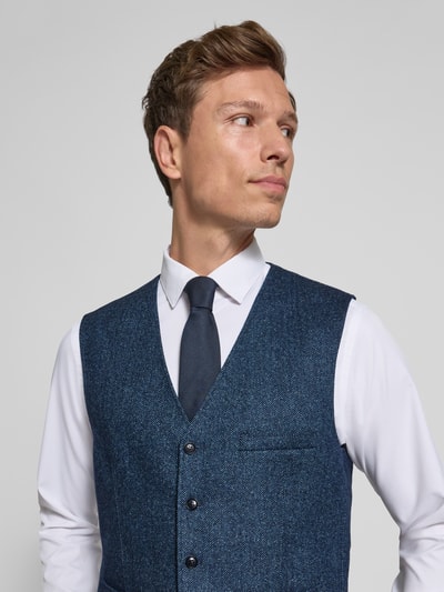 Carl Gross Kamizelka z mieszanki wełny z dodatkiem jedwabiu Błękitny 3