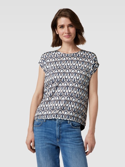 More & More Blouseshirt met all-over motief Lichtblauw - 4