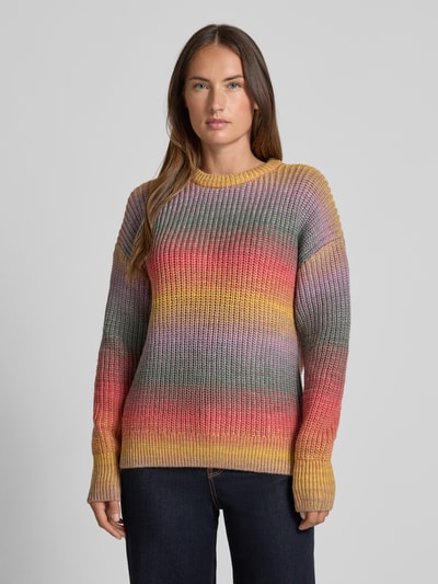 Jake*s Casual Sweter z dzianiny z okrągłym dekoltem Lawendowy 4