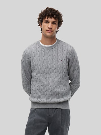 Tommy Hilfiger regular fit pullover van puur katoen Lichtgrijs - 4