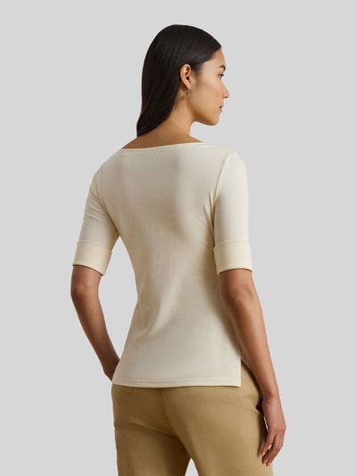 Lauren Ralph Lauren Slim Fit T-Shirt aus Baumwoll-Mix Modell 'JUDY' Ecru 6