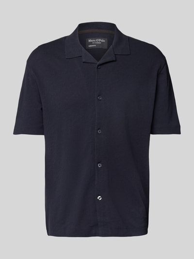 Marc O'Polo Regular Fit Poloshirt aus Baumwoll-Leinen-Mix Marine 2