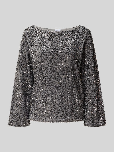 VILA Blouseshirt met pailletten, model 'FAITH' Zilver - 2