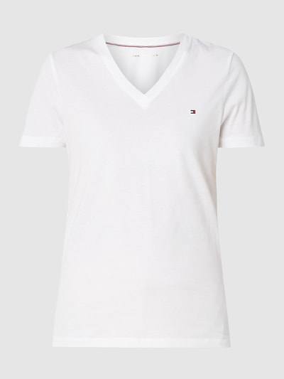 Tommy Hilfiger T-shirt van katoen met geborduurd logo Wit - 2