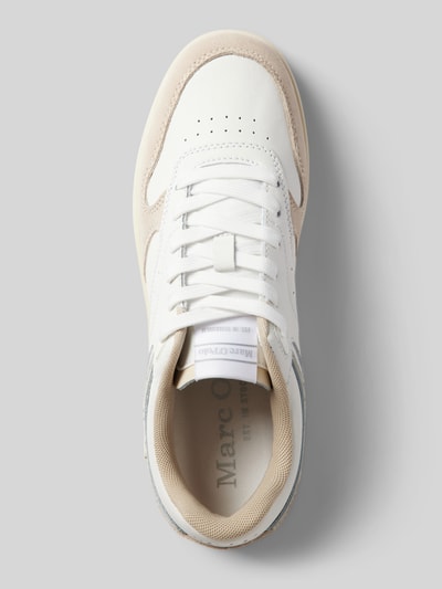 Marc O'Polo Lage sneakers met details van wildleer Zand - 3