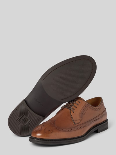 Gant Oxford-schoenen met ajourpatroon, model 'Bidford' Cognac - 4