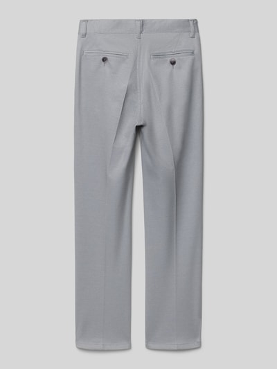 Produktfoto, Stoffhose mit französischen Eingrifftaschen von G.O.L., Slim Fit, hellgrauer Material-Mix mit Viskose-Anteil, Gesäßtaschen, Rückansicht.
