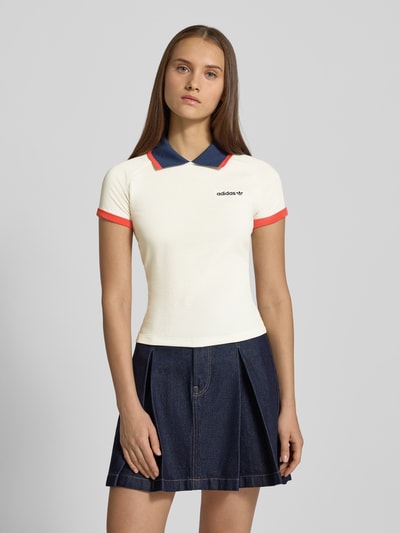 adidas Originals Slim fit poloshirt met labelstitching Wit - 4