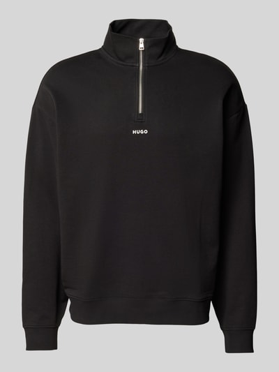 HUGO Sweatshirt met labelprint, model 'Durty' Zwart - 2