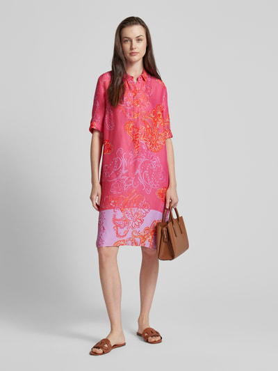 Betty Barclay Knielanges Hemdblusenkleid aus Viskose mit Paisley-Muster Pink 1