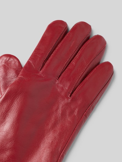 FI.NE Handschuhe in Leder-Optik Dunkelrot 3