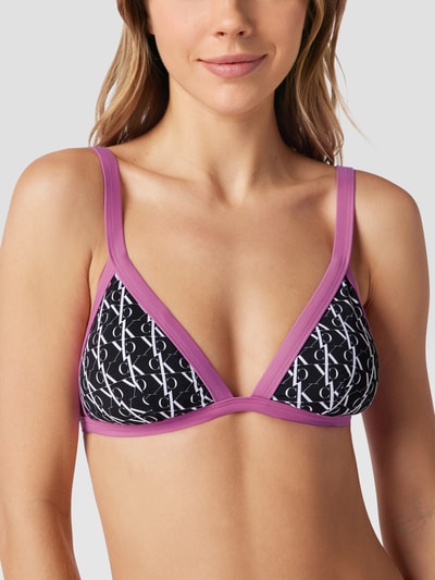 Calvin Klein Underwear Bikinitop met all-over logo Zwart - 3