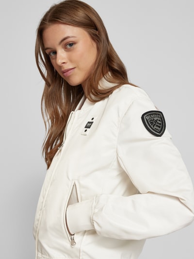 Blauer Usa Bomberjacke mit Reißverschlusstaschen Modell 'LAURIE' Offwhite 3