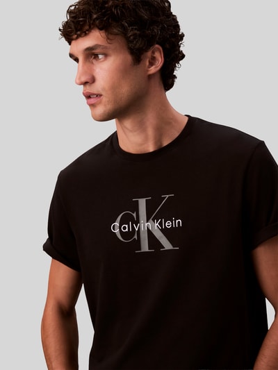 Calvin Klein Jeans Relaxed fit T-shirt van puur katoen met logoprint Zwart - 3