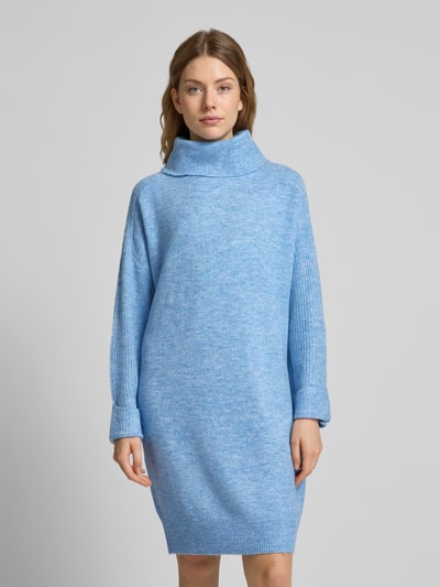 Vero Moda Knielanges Strickkleid mit Rollkragen Modell 'JUPITER' Hellblau 4