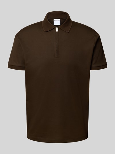 SELECTED HOMME Regular Fit Poloshirt aus Baumwoll-Mix Modell 'FAVE' Dunkelbraun 2